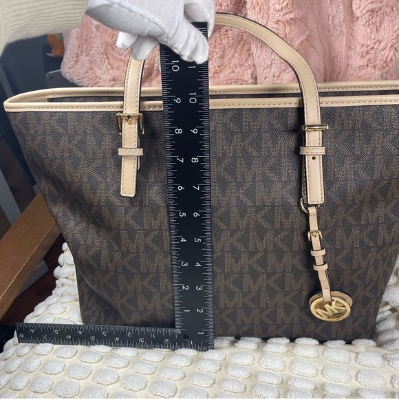 Michael Kors jet set travel tote bag Brown And Khaki SEE PHOTOS - Picture 9 of 16
